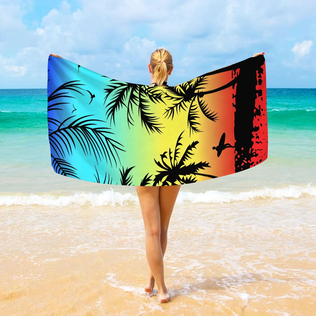 Tropisch Bedrucktes Großes Strandtuch – Schnell Trocknend & Saugfähig | Weiches Leichtes Handtuch für Schwimmen, Urlaub & Camping Kaufschwan®