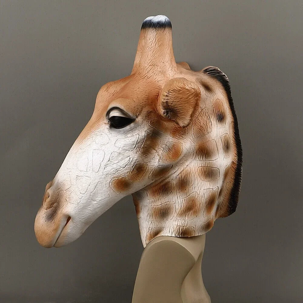 Cosplay Tiermaske Giraffe – Zoo Tier Latex Maske für Halloween, Maskerade & Kostüm Party Requisite Kaufschwan®
