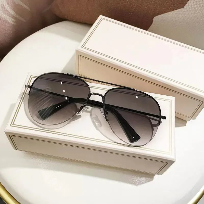 Modische Piloten-Sonnenbrille mit Verlaufsgläsern – Große Sonnenbrille mit UV400-Schutz und entspiegelten Gläsern für Herren Kaufschwan®