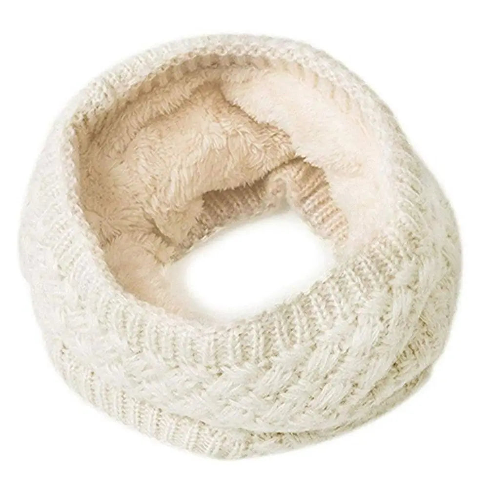 Bequemer Weicher Halswärmer – Dickes Thermo Schlauchtuch für Herbst & Winter | Gestrickter Wärmeschal Neckerchief Kaufschwan® Weiß