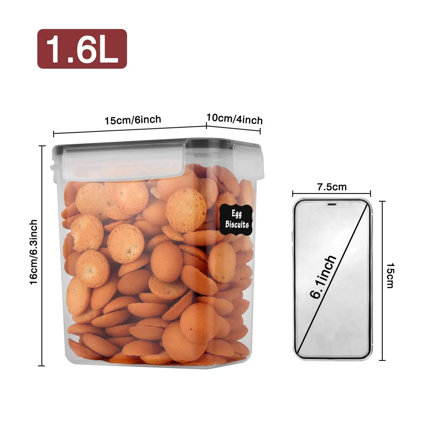 Luftdichtes Lebensmittelbehälter Set – 5-teiliges Küchen Aufbewahrungsset mit Deckel | Versiegelte Kühlschrankboxen für Nudeln & Vorräte Kaufschwan®