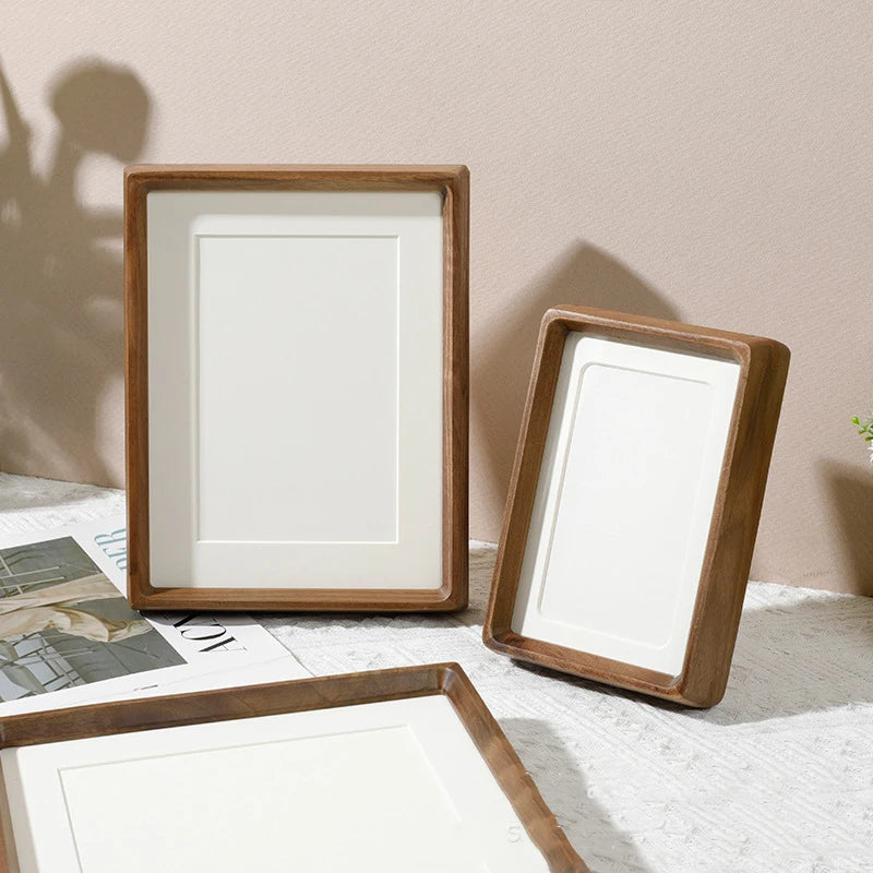 Massivholz Bilderrahmen aus Schwarznuss – Zapfenverbindung Eleganter Fotoaufsteller Kaufschwan®