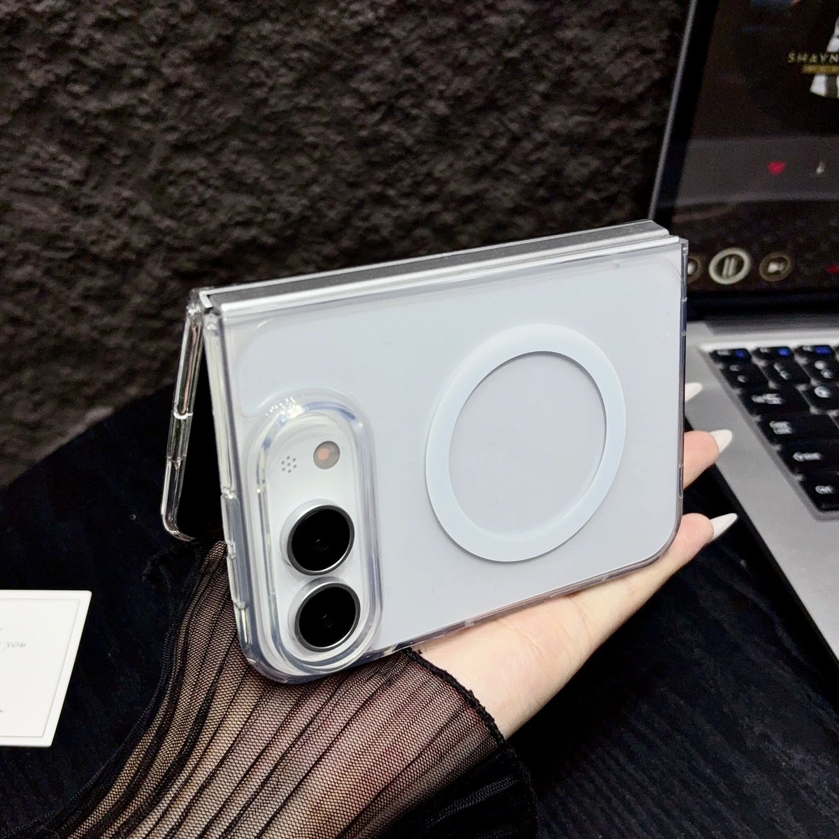 Magnetische Transparente Klapphülle für iPhone Duo – Schutzhülle mit Fallschutz Kaufschwan®
