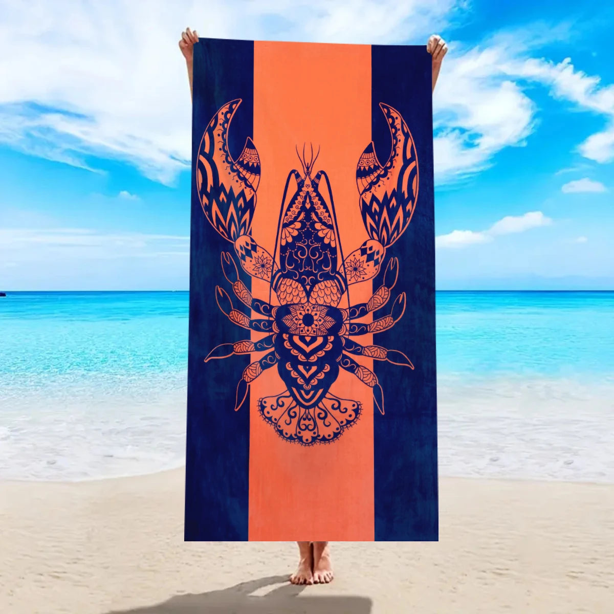 Großes Strandtuch aus Ultrafeiner Mikrofaser – Schnell Trocknend & Saugfähig | Multifunktionales Schwimm- & Reisetuch Kaufschwan® Design 1 150x75cm