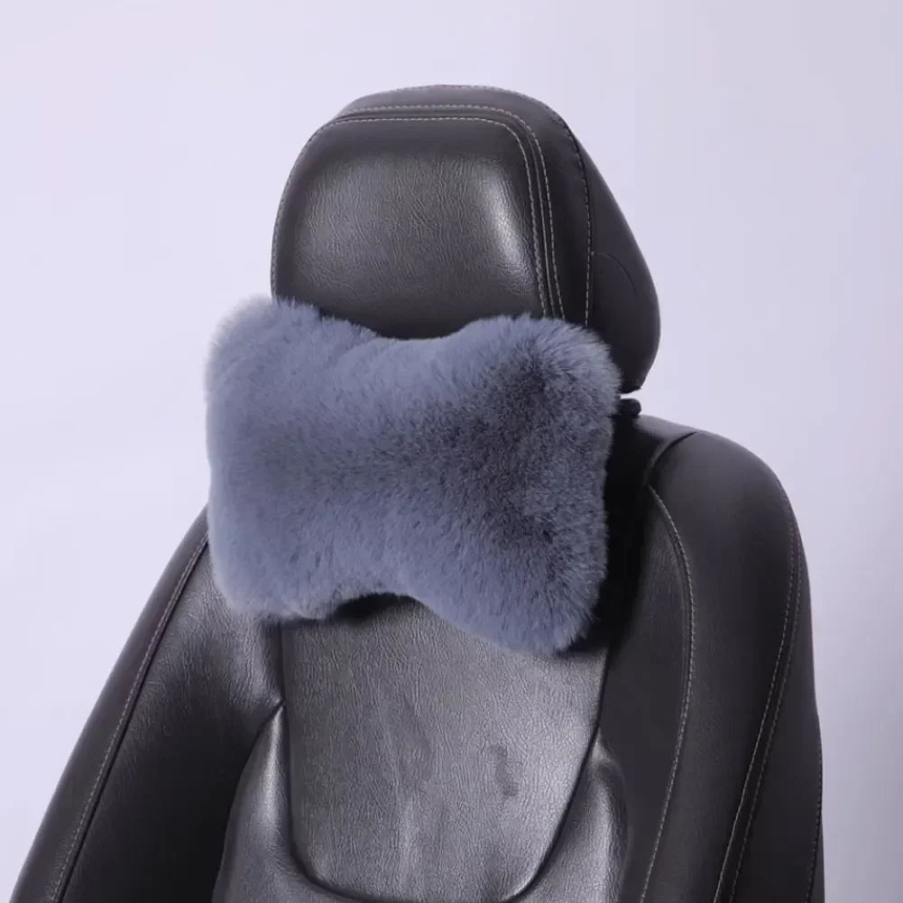 Winter Plüsch Nackenstützkissen fürs Auto – Universelles Kopfstützen- & Lendenkissen für Wärme & Komfort Kaufschwan®