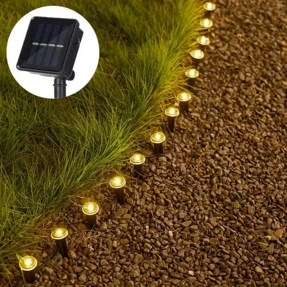 Solarbetriebene Garten-Lichterkette – Wasserdichte LED-Dekoleuchten für Rasen, Wege, Camping, Geburtstage & Feiertage Kaufschwan®