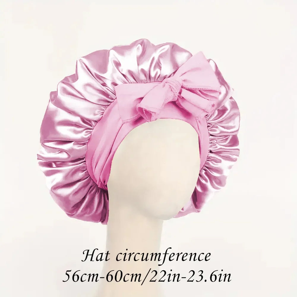 Verstellbare Satin-Schlafhaube – Seidig Weiche Haarhaube mit Bindeband für Damen und Herren