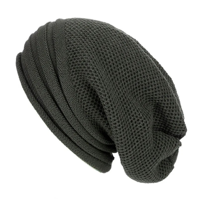 Winter Slouchy Beanie Mütze – Oversize Woll-Strickmütze für Damen & Herren | Warme Baggy Mütze für Ski & Alltag Kaufschwan® Dunkelgrau