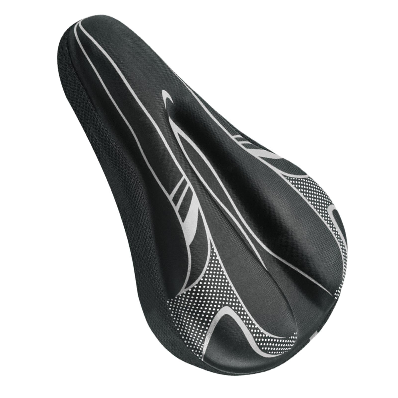 Fahrradsattel-Bezug – Bequeme Verschleißfeste Sitzpolsterung mit Kordelzug | Einfach zu Installierender Sattelüberzug für Damen & Herren, MTB & Rennrad Kaufschwan® Schwarz