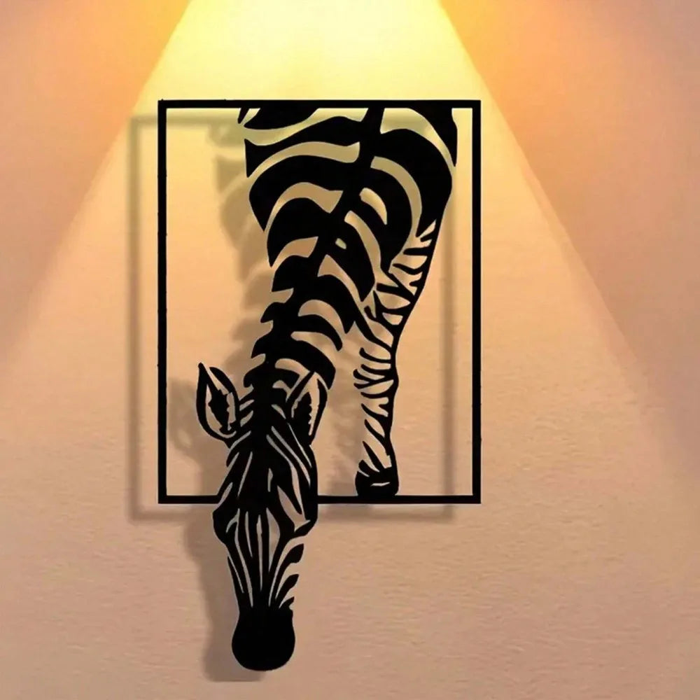 Minimalistisches Metall Zebra Wandbild – Landhaus Elegantes Dekoschild Kaufschwan®
