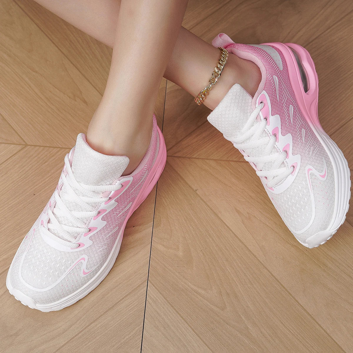 Damen Cushion Sneaker – Modische Walkingschuhe | Atmungsaktive Mesh Tennisschuhe & Sportschuhe Kaufschwan®