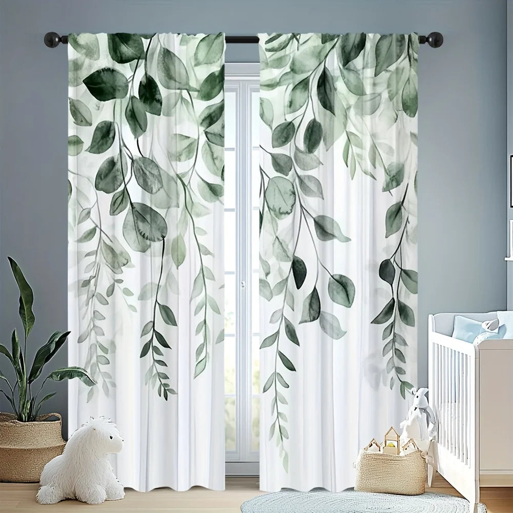 Floral Polyester Vorhang für Schlafzimmer Wohnzimmer Küche Badezimmer 2 Stück/Set Kaufschwan®