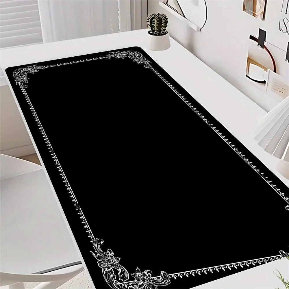 Schwarzes Barock XXL Mauspad – 90x40cm Große Schreibtischmatte für Tastatur und Büro Kaufschwan® Design 1 600x300x3mm