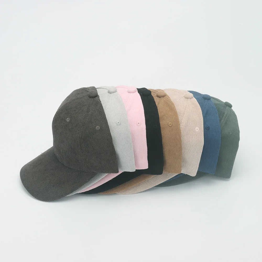 Corduroy Baseballkappe | Damen Retro Einfarbige Baseballcap | Herbst Winter Hüte für Herren & Damen | Unisex Freizeit Gebogener Schirm Kaufschwan®
