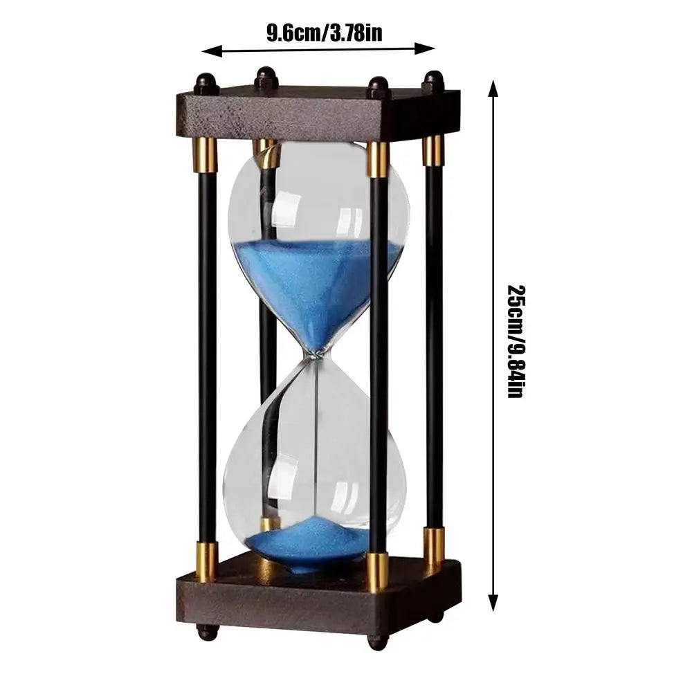 Retro Sanduhr aus Glas – 60 Minuten Borosilikat Timer für Schreibtisch Dekor, Spiele & Unterricht Kaufschwan® Blau