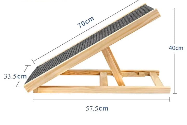 Verstellbare Holz Hundetreppe – Klappbare Rutschfeste Haustierleiter Kaufschwan® S