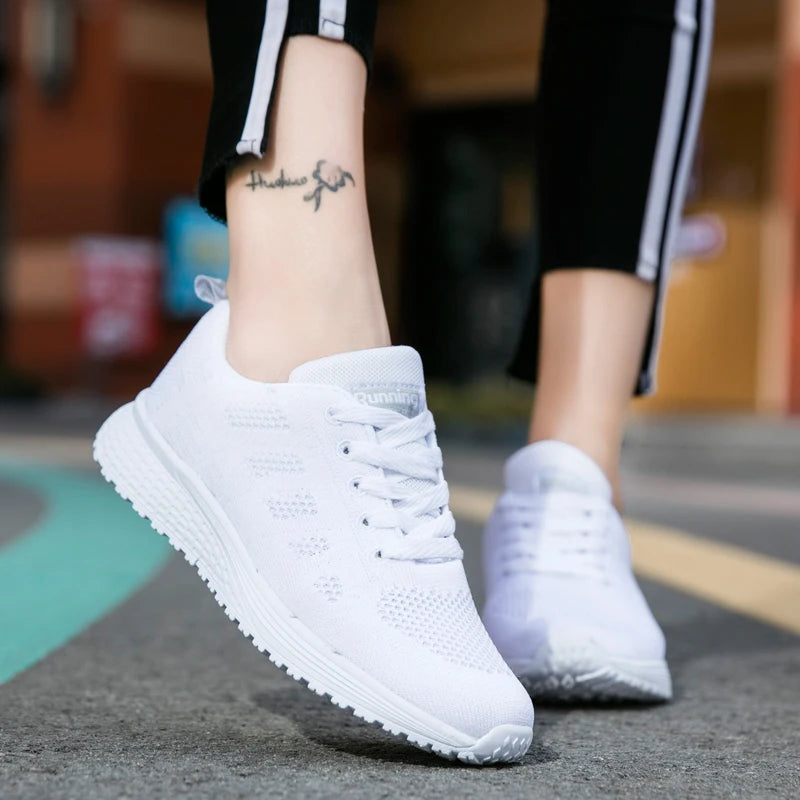 Damen Sneaker – Modische Flache Schuhe mit Plateau-Optik | Bequeme Alltagsschuhe in Übergrößen Kaufschwan®
