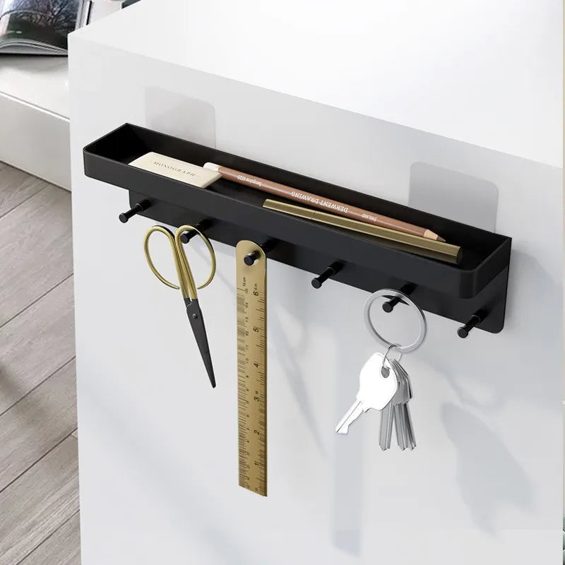 Wand Schlüsselhalter & Postablage – Wandregal mit 6 Haken | Multifunktionaler Organizer für Küche, Bad & Eingangsbereich Kaufschwan®