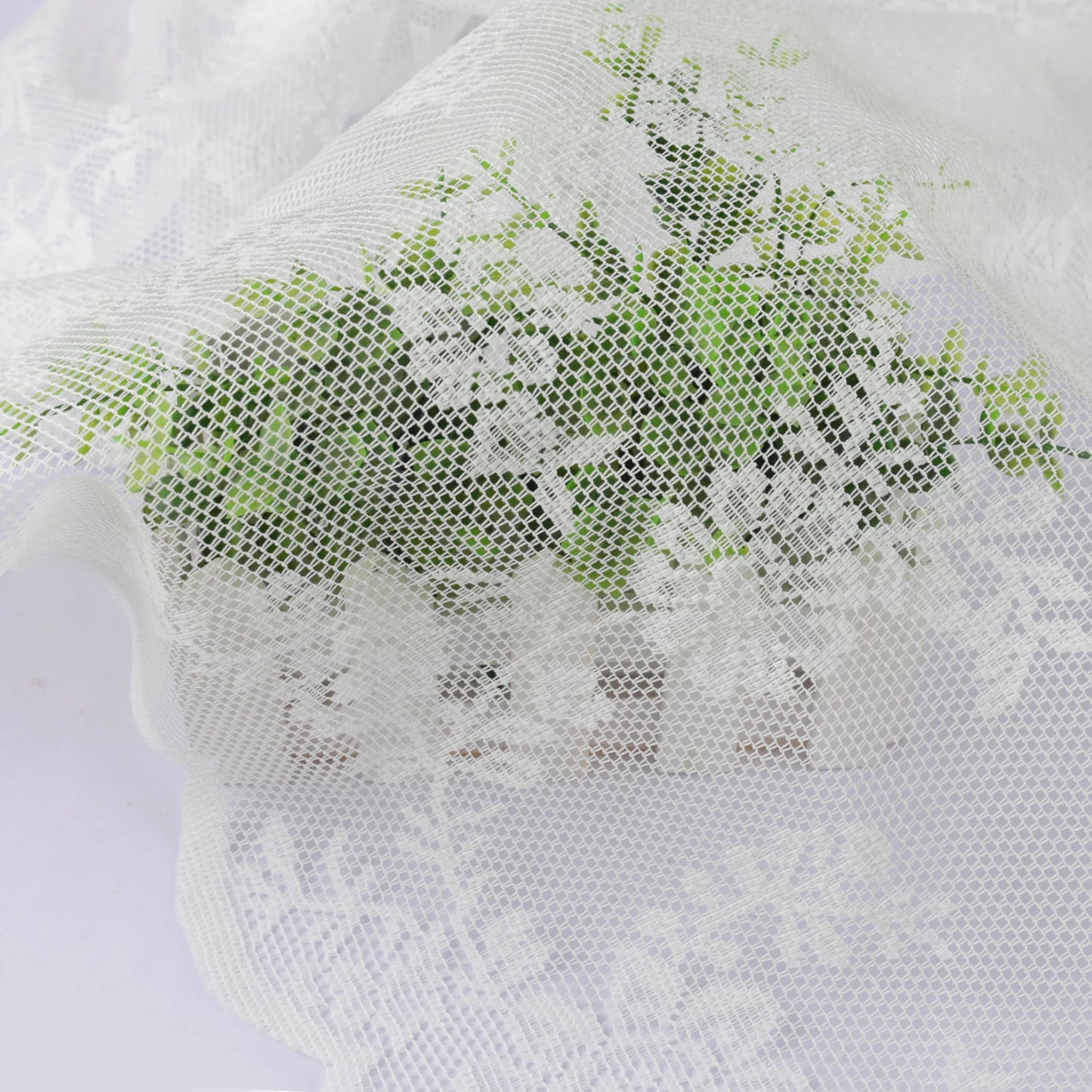 Vintage Spitze Floral Transparenter Vorhang mit Stangentasche Romantische Fenster Gardinen für Wohnzimmer 2 Stück/Set Kaufschwan®