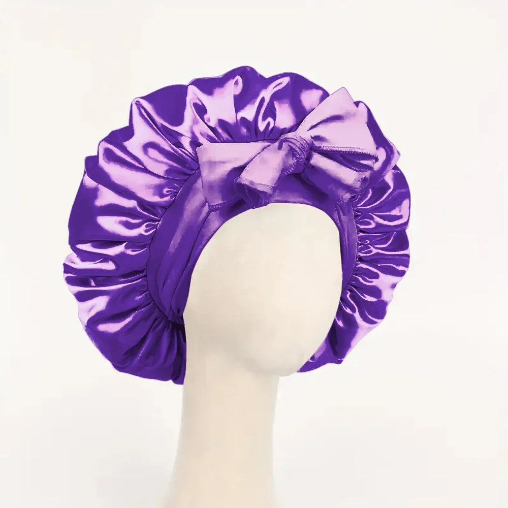 Verstellbare Satin-Schlafhaube – Seidig Weiche Haarhaube mit Bindeband für Damen und Herren