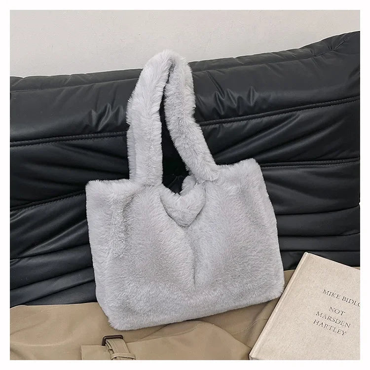 Herbst Winter Plüsch Tote Bag – Damen Modische Schultertasche | Vielseitige weiche Handtasche Kaufschwan®
