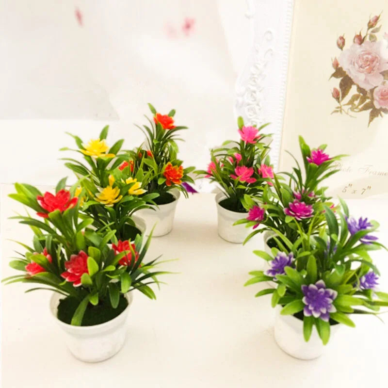 Künstliche Blumen im Blumentopf – Realistische Kunststoff-Bonsais für Zuhause, Büro & Hochzeit | Dekorative Kunstblumen & Geschenkidee Kaufschwan®