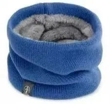 Gestrickter Nackenwärmer Sport Schal – Weicher Winter Gesichts- & Halswärmer für Damen & Herren | Dickes Kälteschutz-Kragenband für Skaten, Laufen & Wandern Kaufschwan® Blau