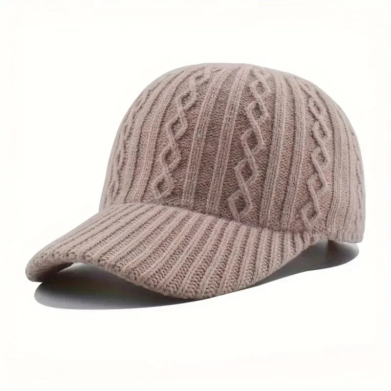 Trendige Gestrickte Baseballkappe | Herren & Damen Herbst/Winter Fashion Baseballcap | Vielseitig & Warm Kaufschwan® Rosa Einstellbar