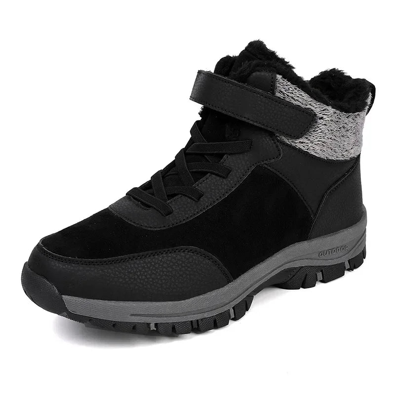 Gefütterte Winterstiefel für Herren – Wasserdichte Outdoor Schneestiefel | Rutschfeste Kurzschaft-Bergschuhe mit Warmem Fleecefutter Kaufschwan®
