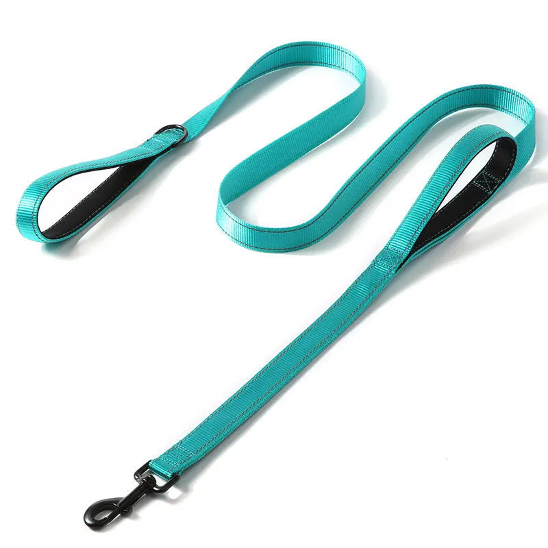 Doppelt Griff Hundeleine Nylon Heavy Duty 1.2/1.5/1.8m Trainingsleine Kontrollleine für Hunde Katzen Kaufschwan® Türkis 2.5x150cm