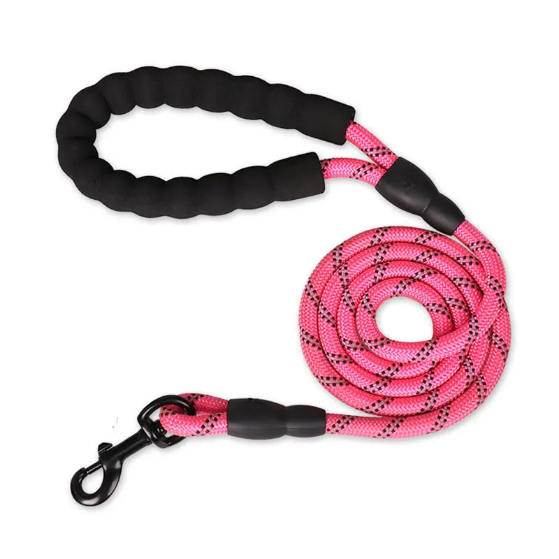 Reflektierende Hundeleine Stark 150/200/300cm Verstellbar Robuste Führleine für Kleine Große Hunde Kaufschwan® Rosa 0.8cm 120cm