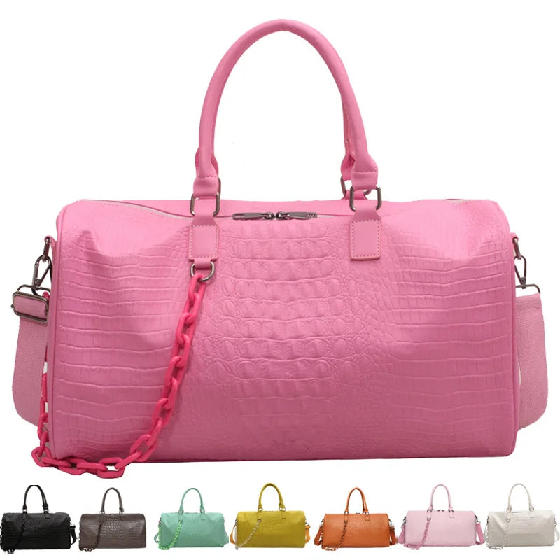 Damen Reisetasche/Handtasche – Große Wasserdichte PU Schultertasche für Business | Candy Color Gym Crossbody Pendler Tasche Kaufschwan®