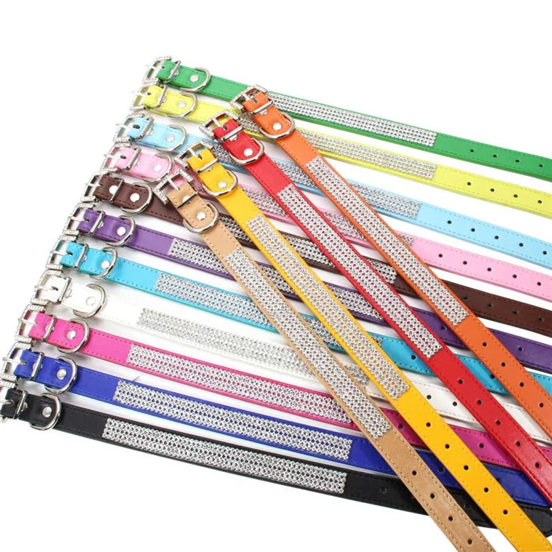 Wildleder Kristall Strass Hundehalsband Verstellbar Glitzer Halsband mit Zinklegierung Schnalle für Kleine Hunde Katzen Kaufschwan®