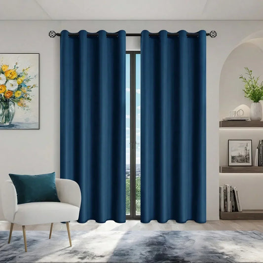 Einfarbiger 100% Verdunkelungsvorhang mit Ösen Voller Sichtschutz für Schlafzimmer Wohnzimmer Kaufschwan®