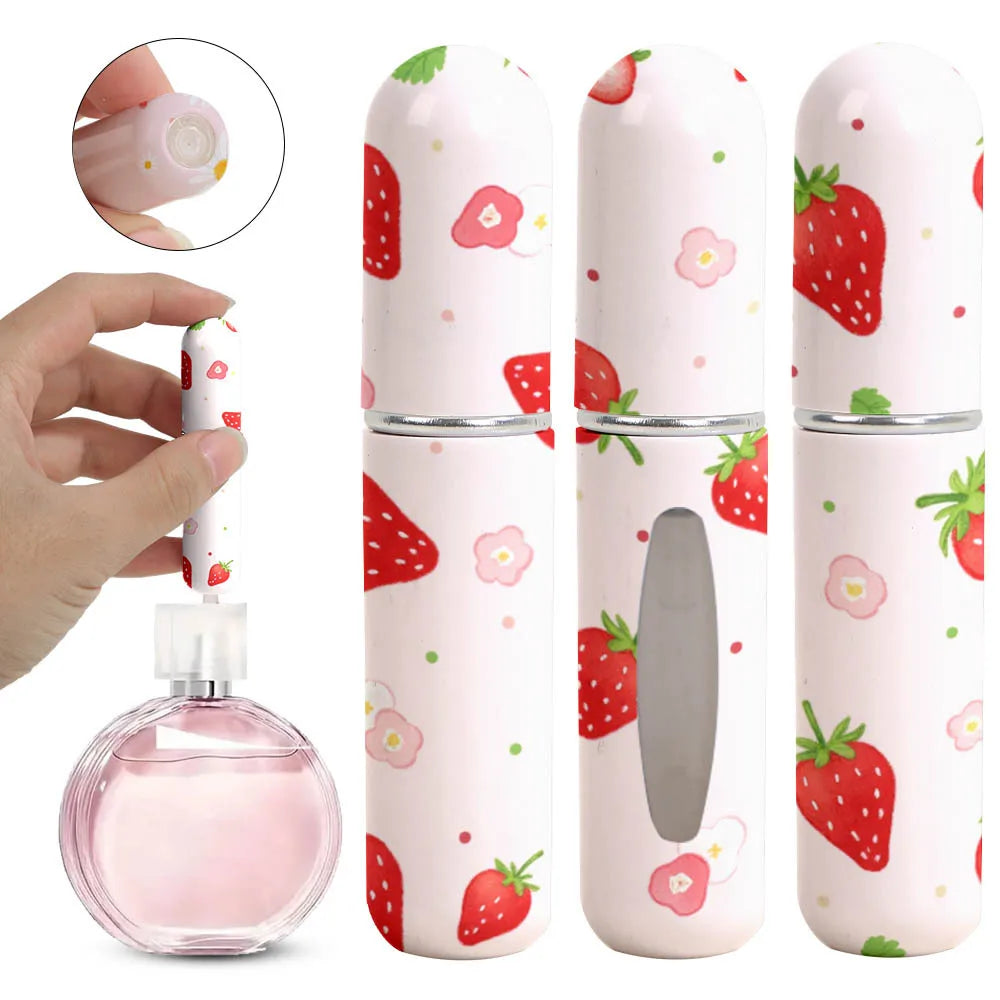 5ml Nachfüllbare Parfümflaschen – Blumenmuster Mini Reise Zerstäuber | Tragbarer Taschen-Parfümspender für Damen Kaufschwan® Design 1