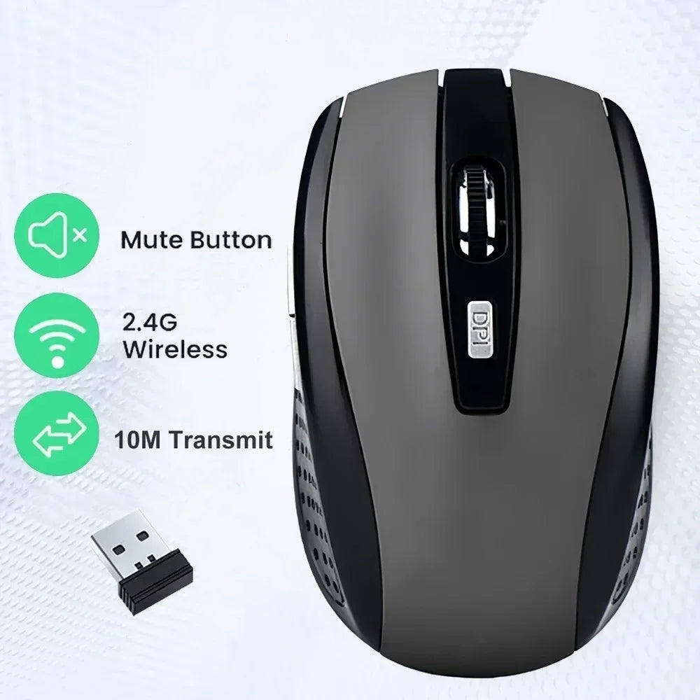 2.4G Tragbare Kabellose Maus – Ergonomische Mobile Optische Office Maus | Einstellbare 1600DPI für Notebook, Laptop & MacBook Kaufschwan®