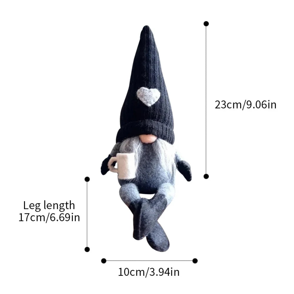 Wichtel Puppen – Gestrickte Plüsch-Dekoration | Für Weihnachten, Küche & Kaffeebar Kaufschwan® Schwarz