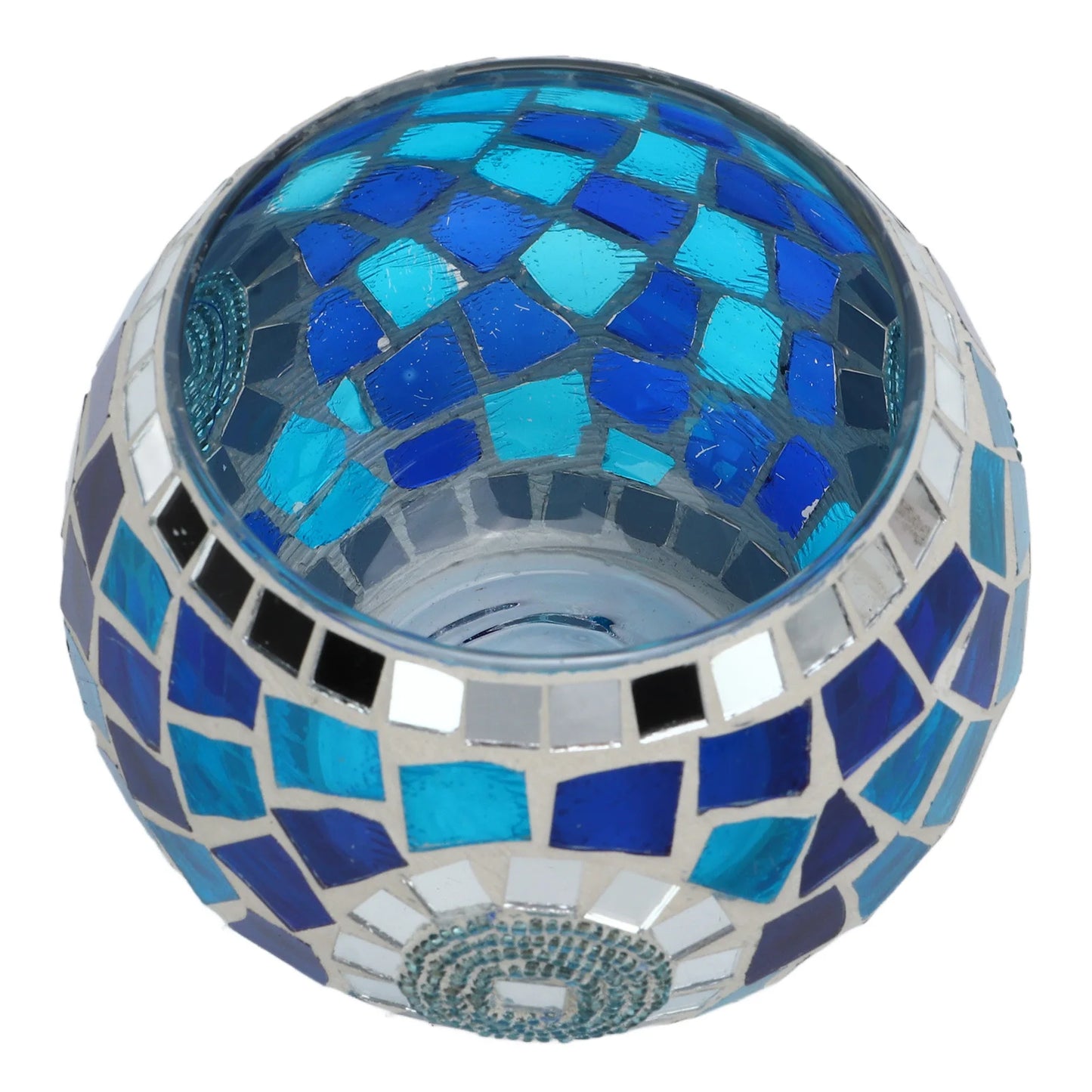 Teelicht Kerzenhalter – Europäischer Blau-Ozean Stil Mosaik Glas Kerzenständer für Zuhause & Party Dekoration Kaufschwan®