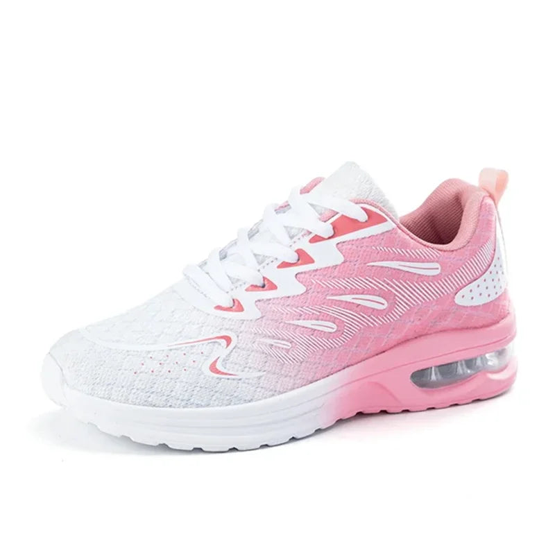 Damen Cushion Sneaker – Modische Walkingschuhe | Atmungsaktive Mesh Tennisschuhe & Sportschuhe Kaufschwan® Rosa 36