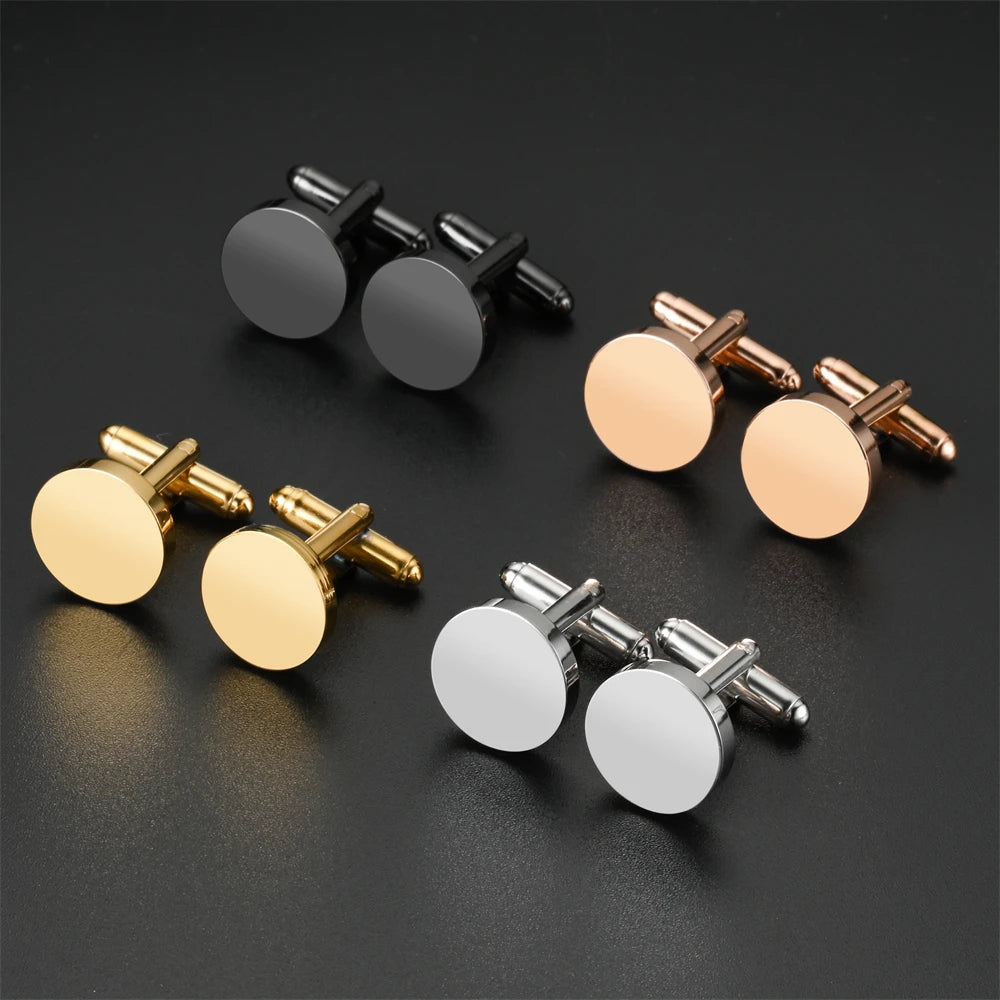 Edelstahl Manschettenknöpfe Blanko Rund – Hochglanzpoliert | DIY Schmuck Zubehör für Gravur & Personalisierung (15mm/18mm/20mm) Kaufschwan®