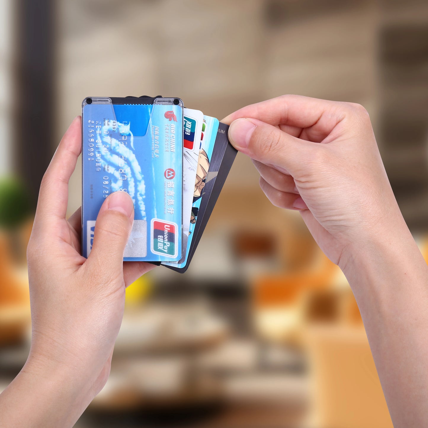 Herren Geldbörse – Schlanke Aluminium Metall Geldklammer Wallet mit Klarem ID-Fach | RFID Schutz Ultra-Dünne Taktische Brieftasche Kaufschwan®