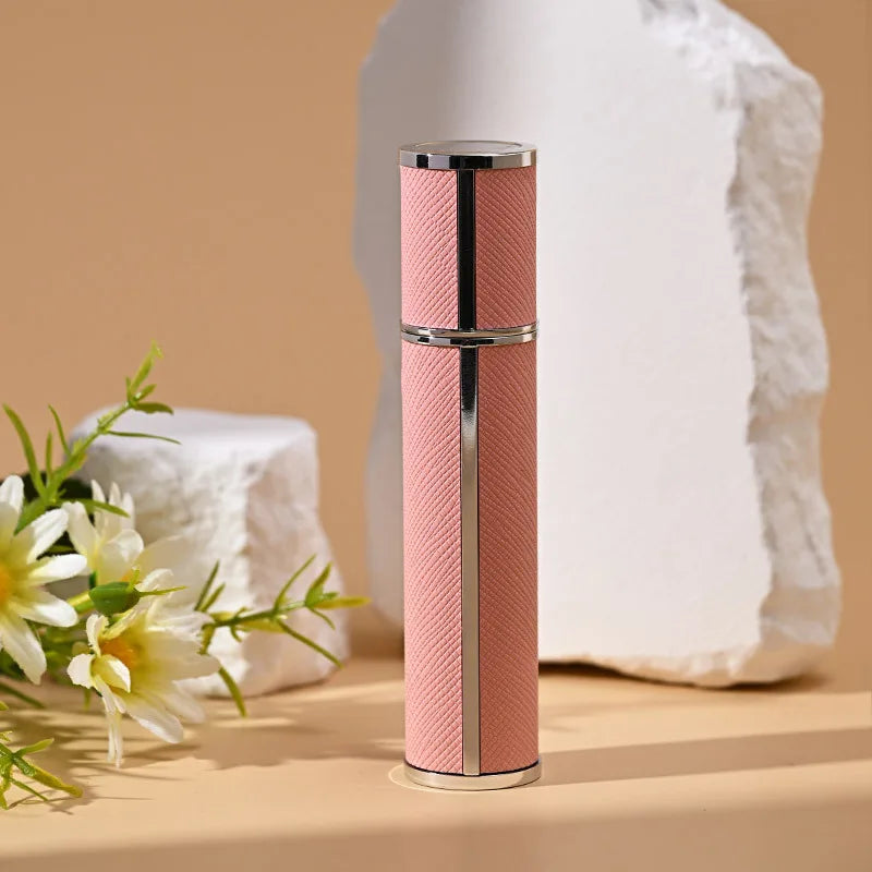 10ml Luxus Leder Glas Parfüm Sprayflasche – Tragbarer Nachfüllbarer Mini Atomizer | Reise-Parfüm Nachfüllbehälter Kaufschwan® Rosa