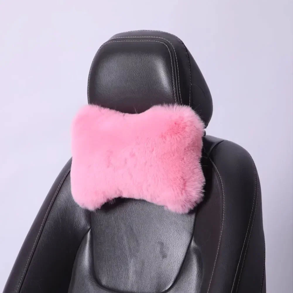 Winter Plüsch Nackenstützkissen fürs Auto – Universelles Kopfstützen- & Lendenkissen für Wärme & Komfort Kaufschwan®