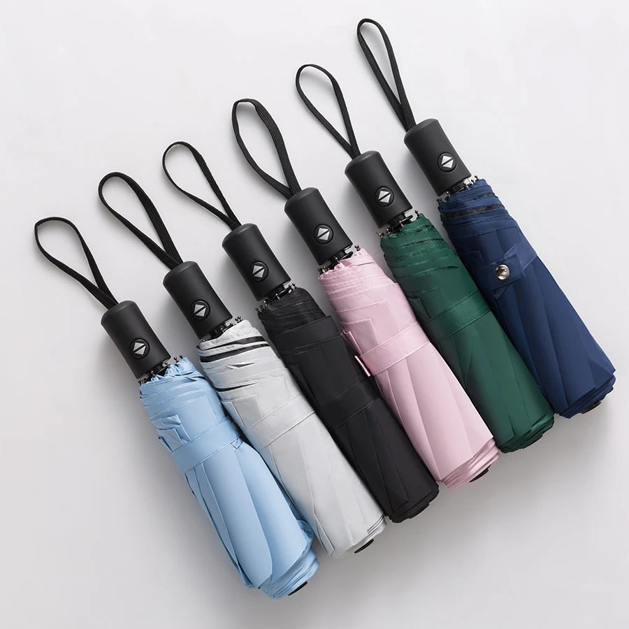 Reise-Regenschirm mit 8 Streben – Winddichter Multi-Color Sonnen- & Regenschirm mit Automatischem Öffnen/Schließen Kaufschwan®