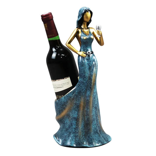 Weinflaschenhalter – Stilvoller Moderner Flaschenständer | Wein-, Bier- & Whisky-Halter für Zuhause & Bar Dekoration Kaufschwan® Blau