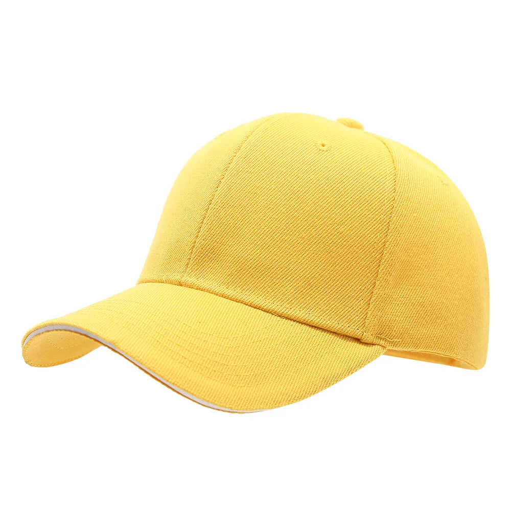 Klassische Baseballkappe | Herren & Damen Freizeit Einfarbige Kappe | Outdoor Reise Mode Baseballcap Kaufschwan® Gelb Einstellbar