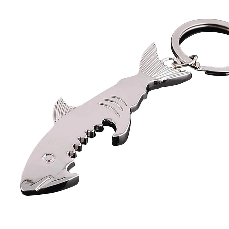 Hai Flaschenöffner Schlüsselanhänger – Silber Zinklegierung Bar Werkzeug Geschenk Kaufschwan®