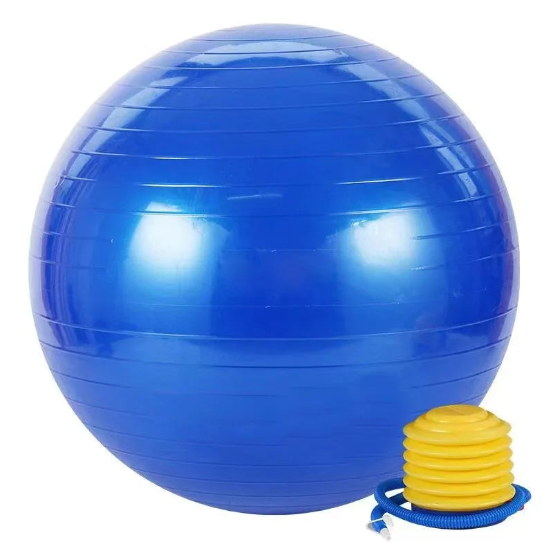 Aufblasbarer Anti-Burst Gymnastikball aus PVC für Yoga, Pilates, Gleichgewichts- und Heimtraining Fitnesszubehör Kaufschwan® Blau 65cm