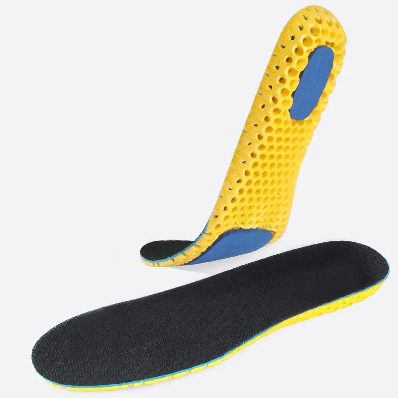 Weiche Memory Einlegesohlen | Atmungsaktive Mesh Sporteinlagen für Damen & Herren | Dämpfung & Fußgewölbeunterstützung Kaufschwan® Schwarz - Doppel Pad EU35