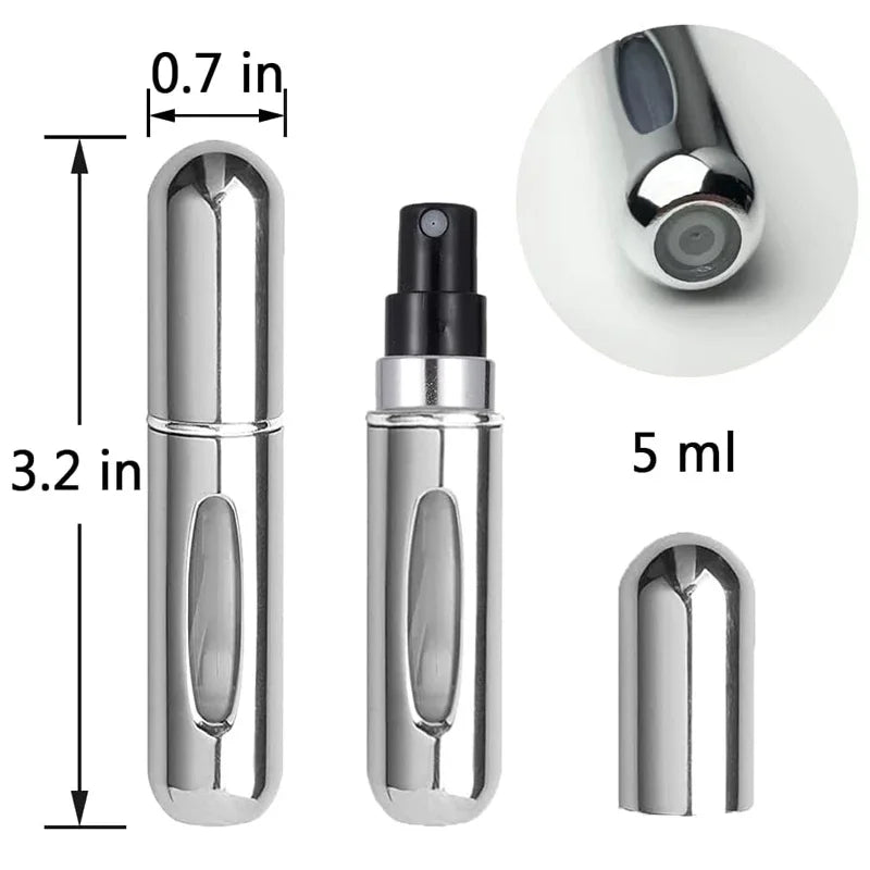 5er Set - 5ml Parfümflaschen – Tragbare Nachfüllbare Sprayflaschen | Leere Parfümsprüher-Reisebehälter Kaufschwan®